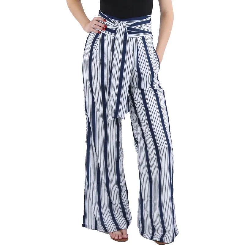 Elegant Fit Gracia Womens High Waist Striped Trouser Pants
