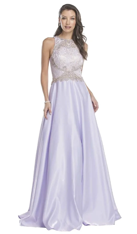 Fashion Comfort Aspeed Design - Embellished Halter Neck Evening Ballgown