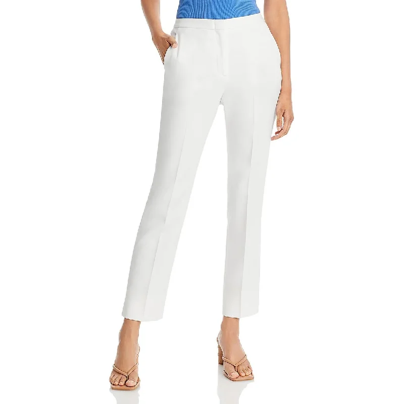 Effortless Wear BCBGMAXAZRIA Womens Mid-Rise Slim Fit Straight Leg Pants