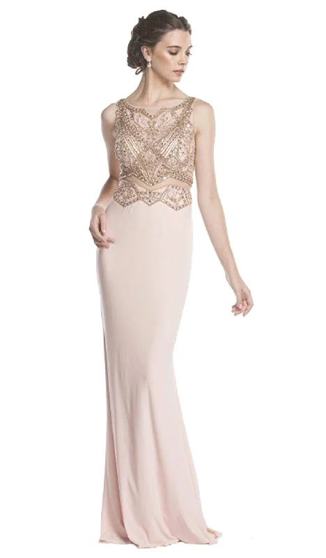 Soft Feel Aspeed Design - Mock Two Piece Illusion Bateau Prom Dress