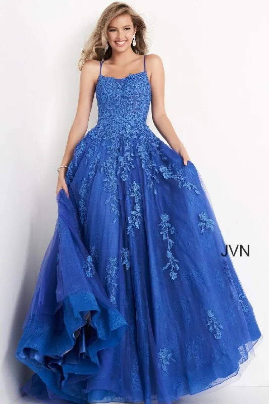 Effortless Outfits JVN by Jovani JVN06644 - Long Embroidered Lace A-Line Gown