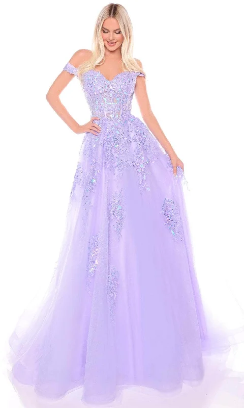 Lounge Chic Amarra 88117 - Beaded Off-Shoulder Ballgown