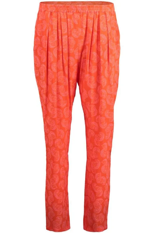 Comfortable Fashion Silk Print Pull On Pant