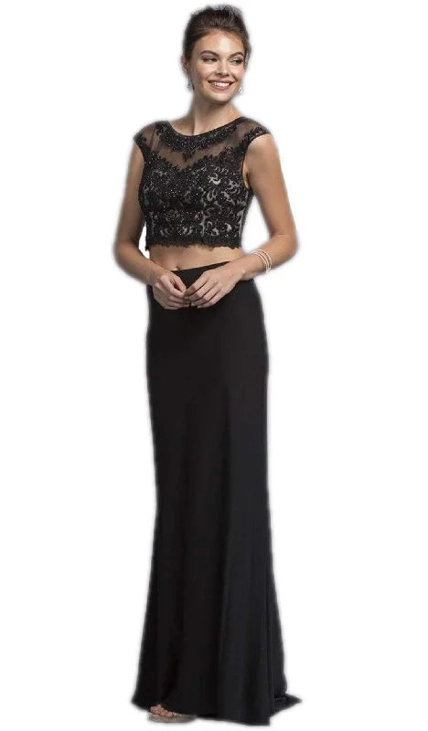 Breathable Comfort Aspeed Design - Two Piece Illusion Bateau Sheath Prom Dress