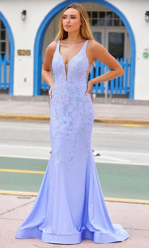 Cozy Outfit Amarra 88587 - Plunging Deep V-Neck Evening Gown