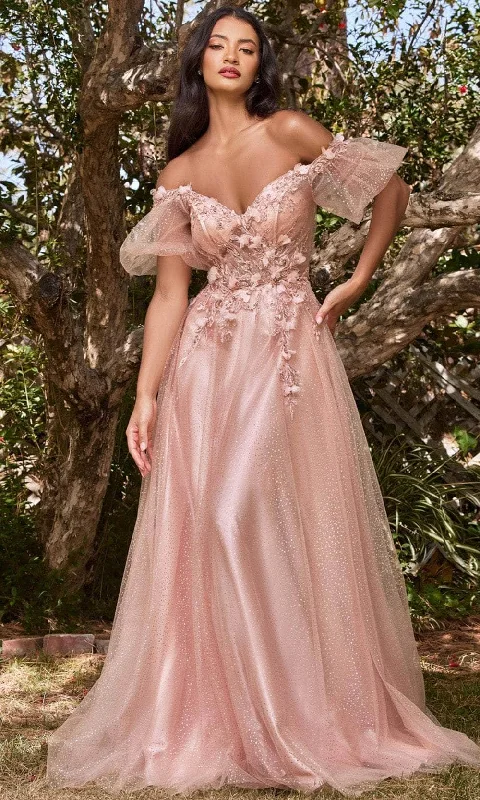Elegant Wear Cinderella Divine CD0197 - Off Shoulder Tulle Long Gown