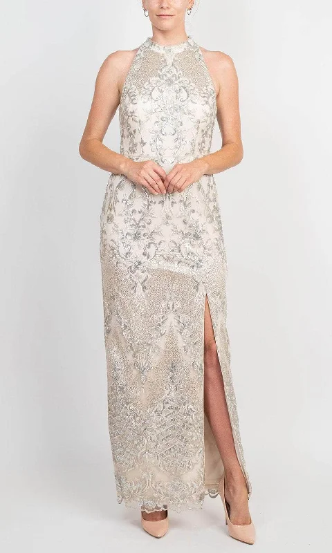 Classic Comfort Adrianna Papell AP1E209303 - High Halter Sheath Evening Gown