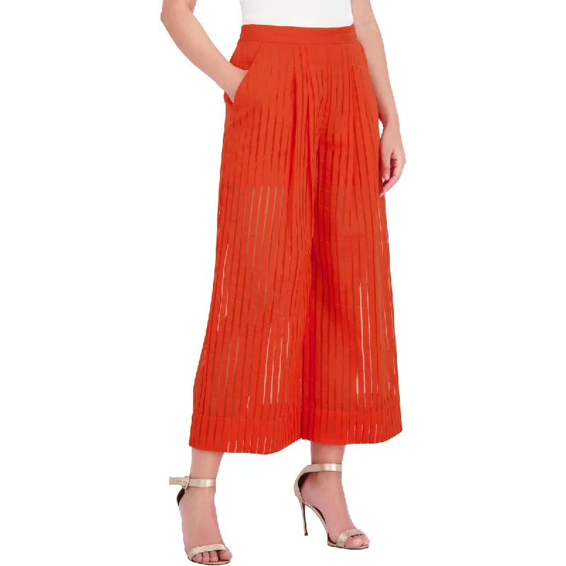 Comfortable Jeans BCBGMAXAZRIA Womens Sheer Striped Wide Leg Pants