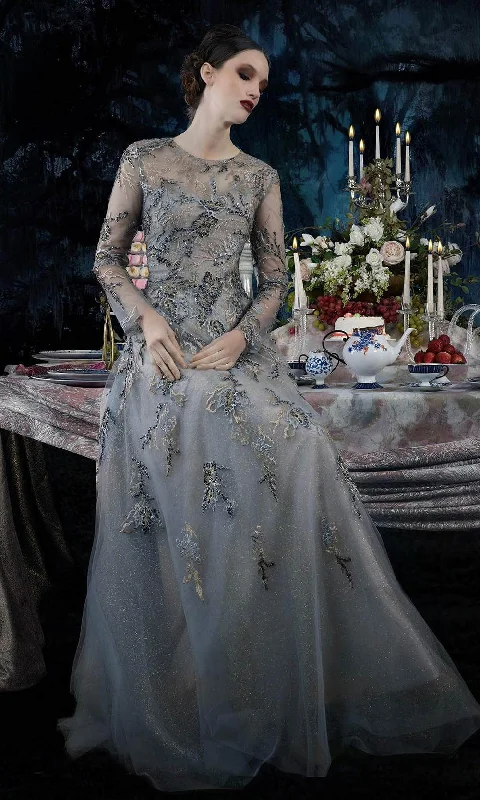 Soft Touch Janique 81122 - Long Sleeve Jewel Neck Evening Dress