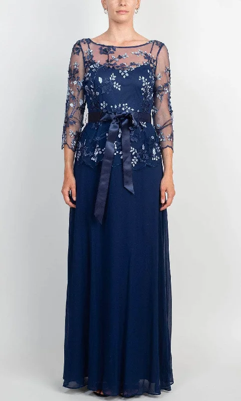 Effortless Dressing Adrianna Papell AP1E209255 - Embroidery-Detailed Mesh Overlay Dress Effortless Dressing Adrianna Papell AP1E209255 - Embroidery-Detailed Mesh Overlay Dress