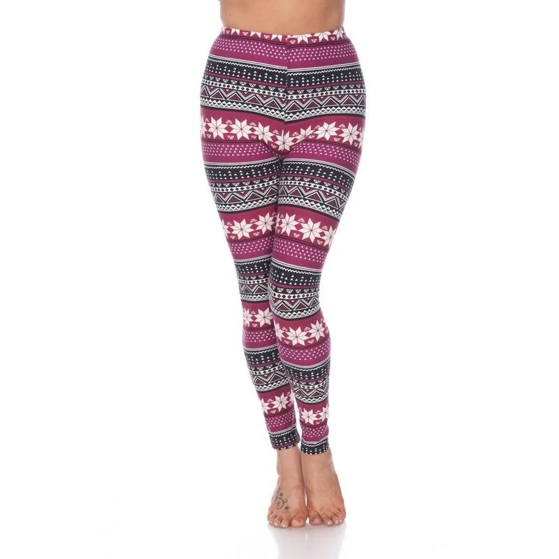 Effortless Dressing White Mark Women's One Size Fits Most Printed Leggings