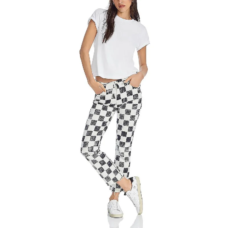 Cozy Fit Wear Mother Womens The Insider Frayed Hem Denim Cropped Pants