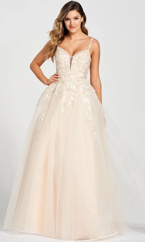 Cozy Outerwear Ellie Wilde EW122117 - Plunging V-neck Long Gown