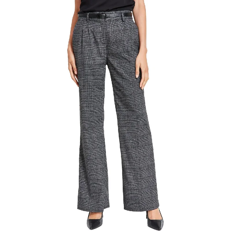 Chic Outfits Calvin Klein Womens Pleated Glen Plaid Wide Leg Pants