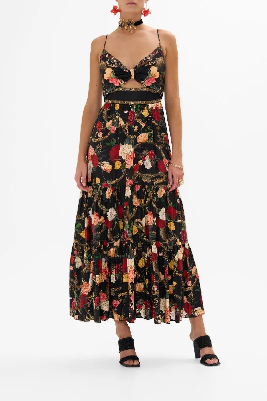 Soft Looks CUT OUT BODICE DRESS WITH TIERED SKIRT MAGIC IN THE MANUSCRIPTS