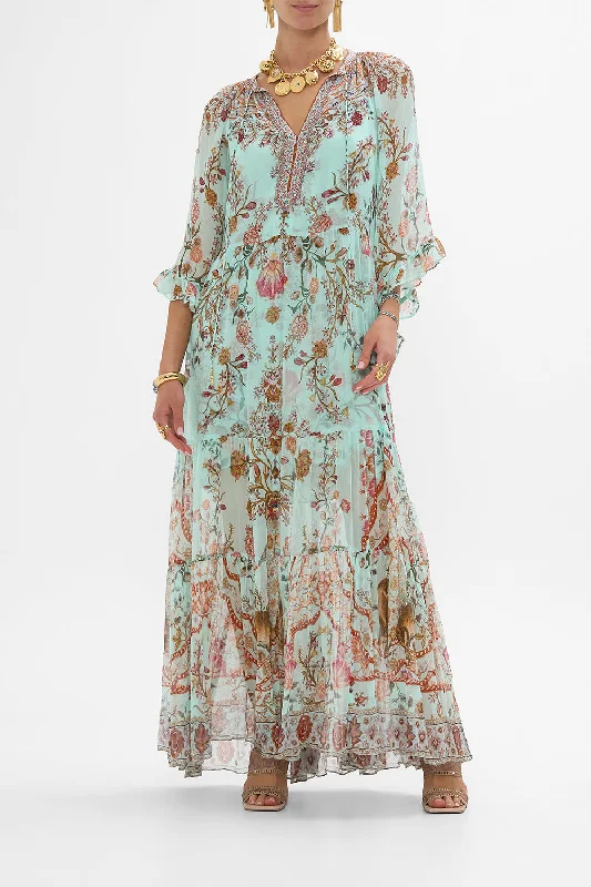 Cozy Chic Wear WIDE SLEEVE GATHERED DRESS WEAVING WORLDS