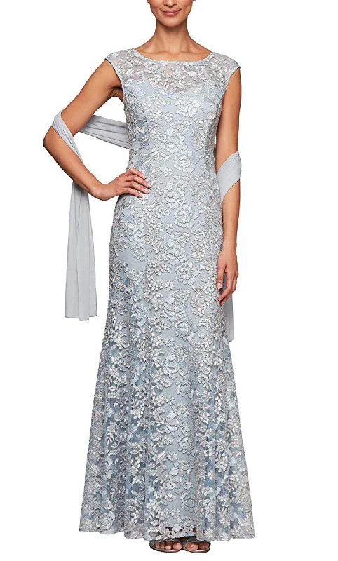 Easy Style Alex Evenings 8117912 - Floral Embroidered Lace A-line Full Gown