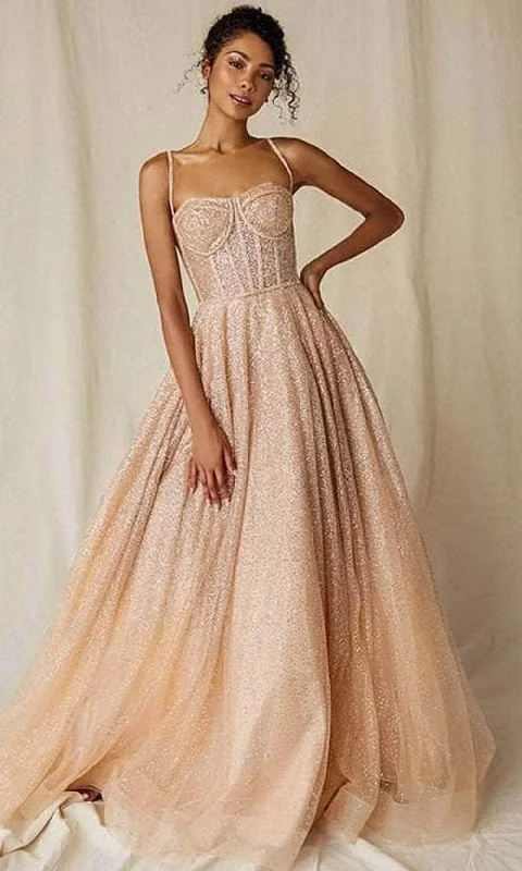 Chic Outfits Eureka Fashion 9900 - Sweetheart Glitter Mesh Prom Gown