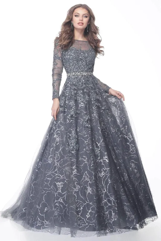 Soft Clothing Jovani - Illusion Bateau Glittered Ballgown 51838SC - 1 pc Gunmetal In Size 12 Available Soft Clothing Jovani - Illusion Bateau Glittered Ballgown 51838SC - 1 pc Gunmetal In Size 12 Available