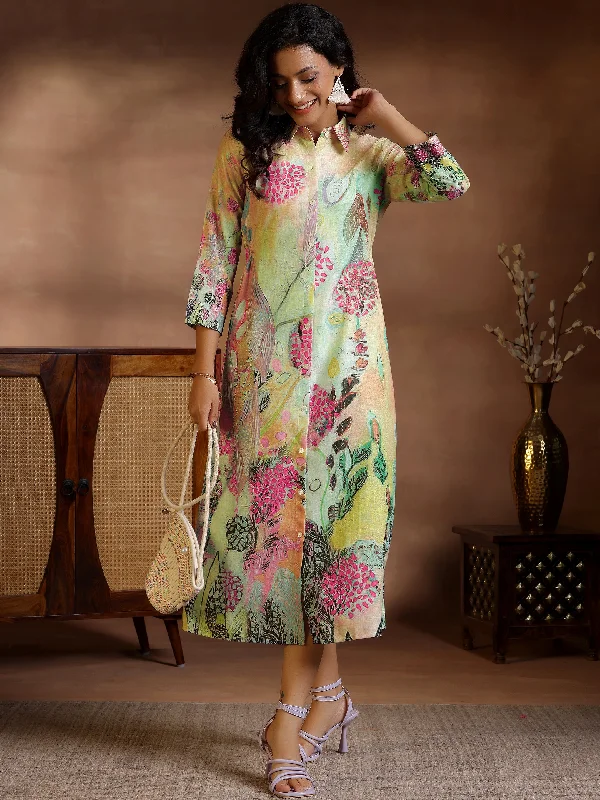 Urban Chic Multi Printed Linen Shirt Dress