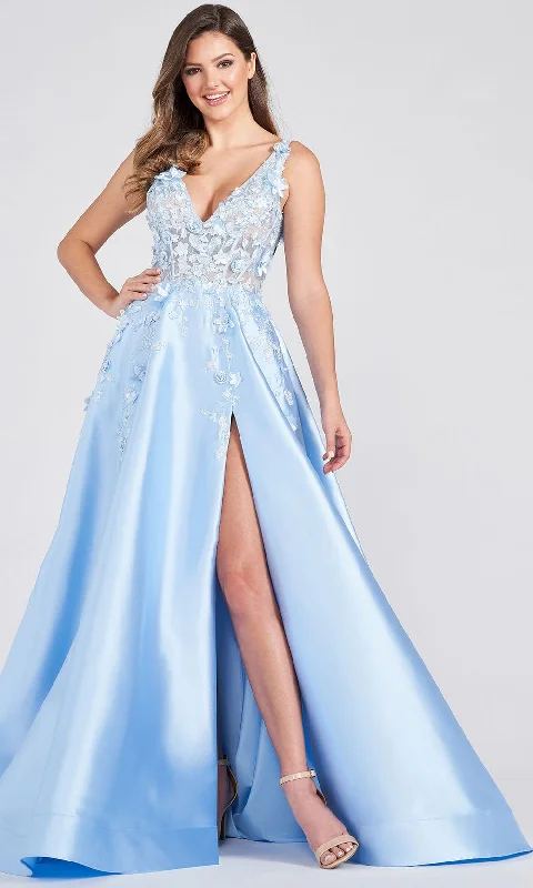 Effortless Wear Ellie Wilde EW122036 - 3D Flower Details A Line Formal Gown