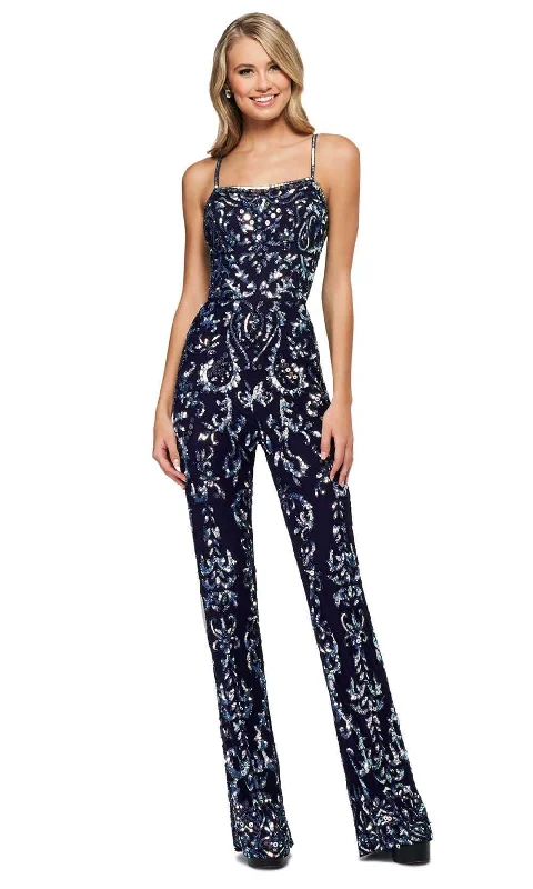 Effortless Dressing Sherri Hill - 54055 Sleeveless Sequin Jumpsuit