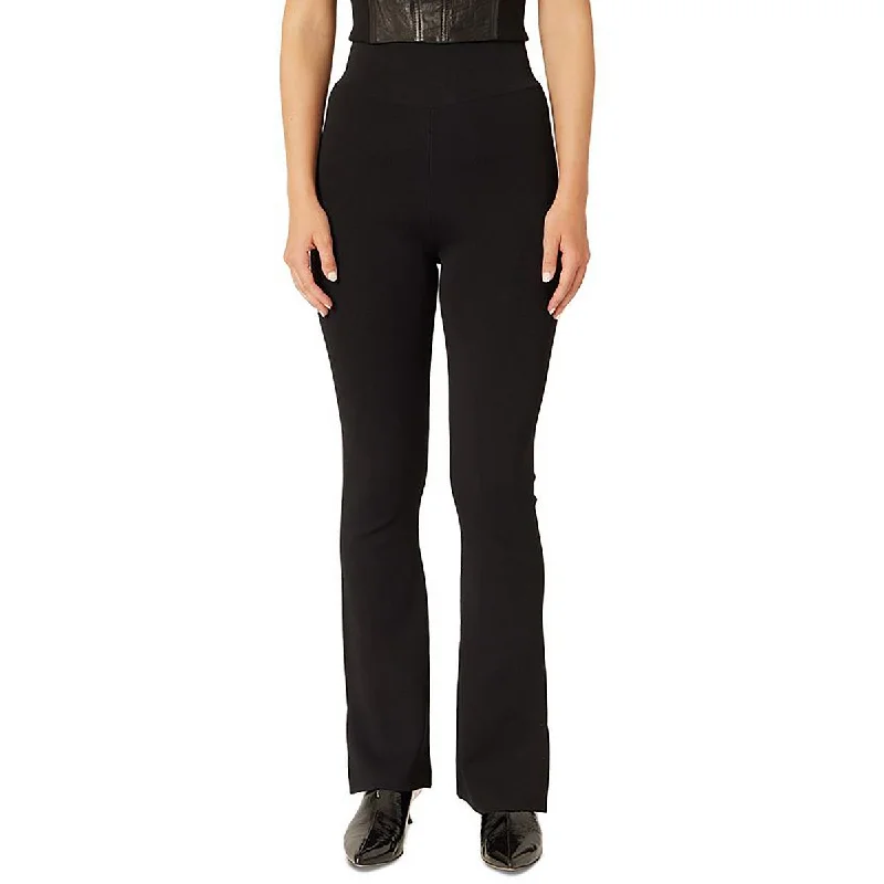 Stylish Ease Adrienne Landau Womens Knit High Rise Bootcut Pants