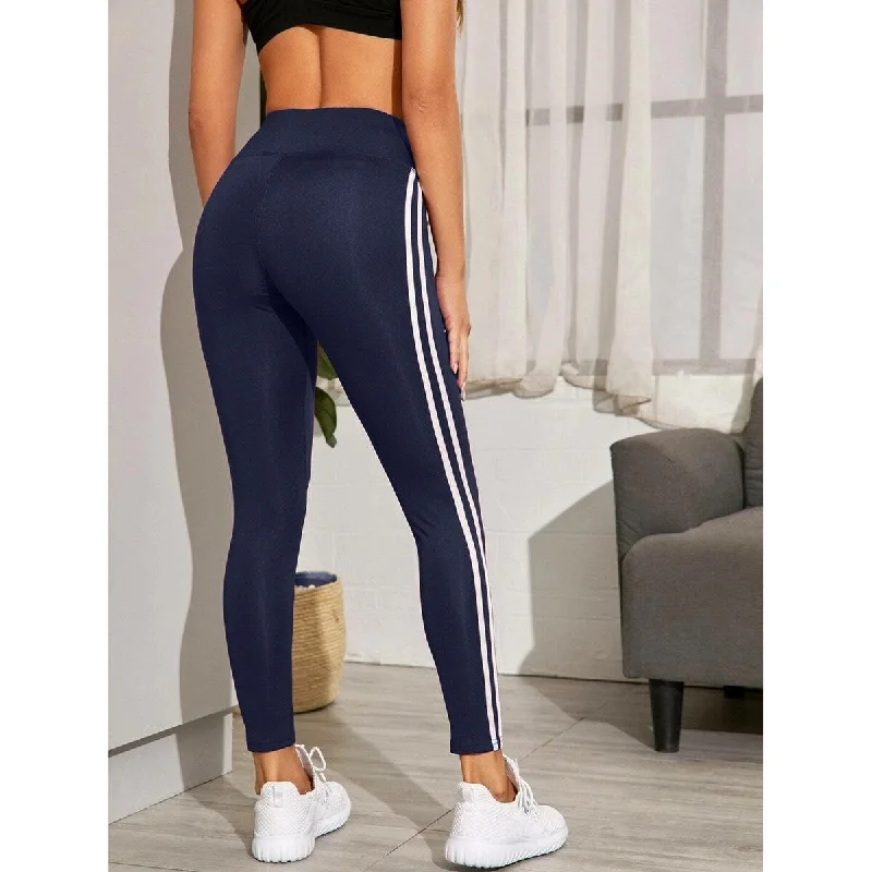 Soft Touch Womens Ultra Soft Cozy Faux Lined Yoga Leggings 3Pack Striped Warm Size M
