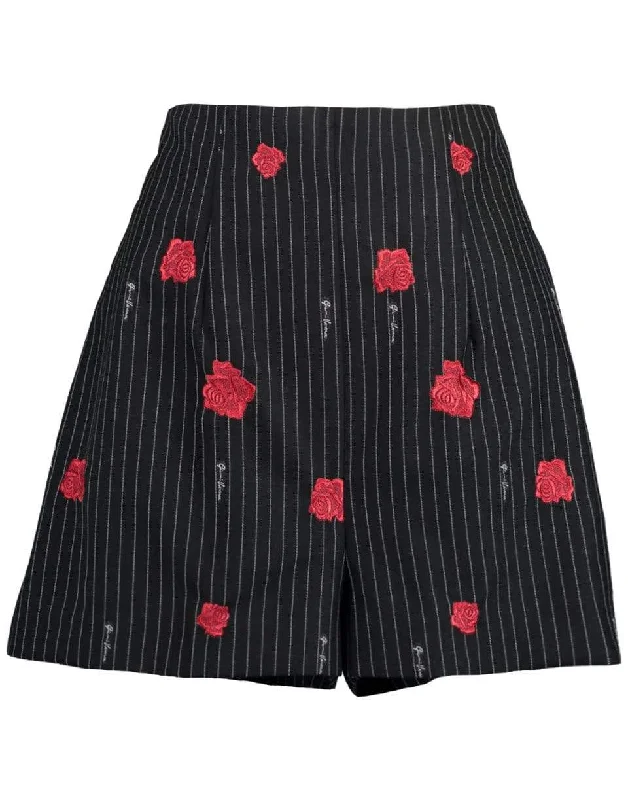 Versatile Casuals Rose Embroidered Shorts