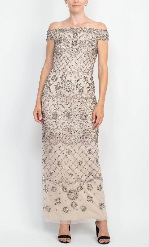 Warm Wear Adrianna Papell AP1E209324 - Bedazzled Off Shoulder Long Gown