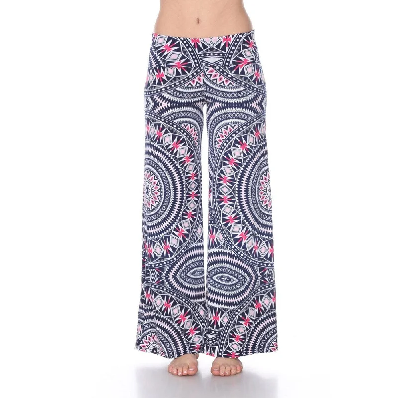 Timeless Style White Mark Womens Geometric Print Palazzo Pants Lightweight WideLeg Size S3X