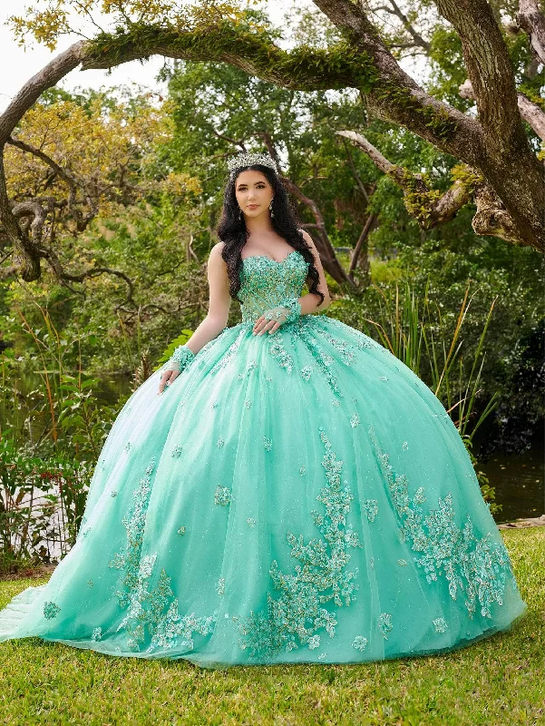 Trendy Wear Lizluo Fiesta 56514 - 3D Floral Applique Strapless Ballgown
