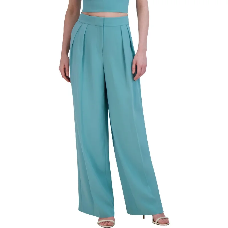 Urban Comfort BCBGMAXAZRIA Womens Office Pleated Wide Leg Pants