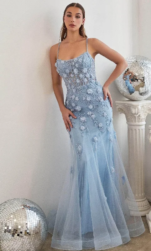 Cozy Fit Wear Ladivine CD995 - Floral Applique Trumpet Gown