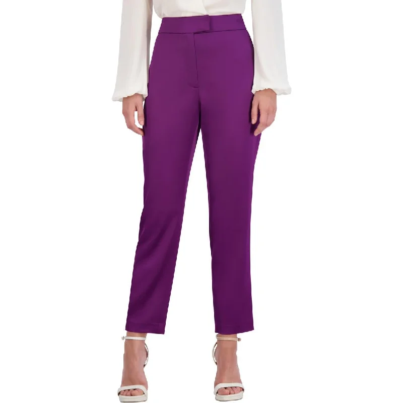Simple Style BCBGMAXAZRIA Womens Satin Slim Straight Leg Pants
