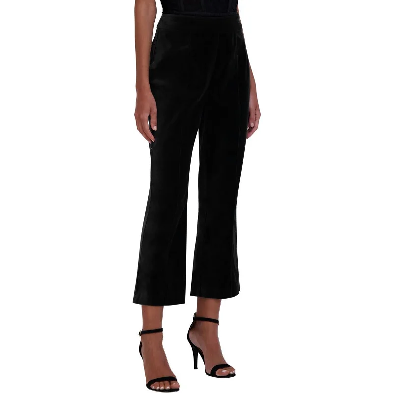 Comfy Layers BCBGMAXAZRIA Womens Velvet Side Zip Flared Pants