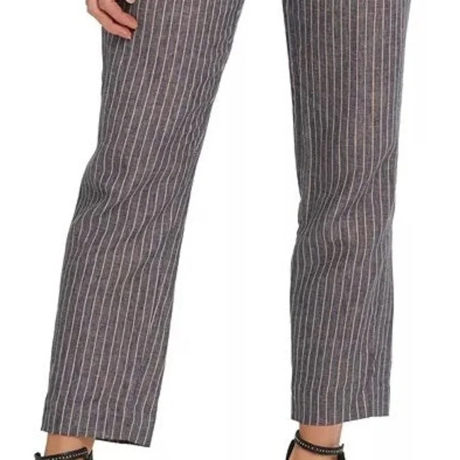 Comfortable Looks Dkny Women's Striped Pull On Pants Gray/Brown Size 4