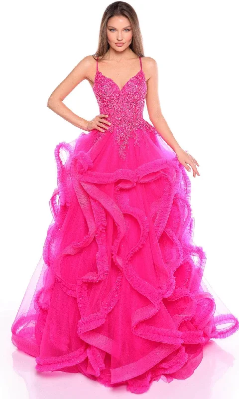 Summer Comfort Amarra 88094 - Beaded Ruffle Detailed Ballgown