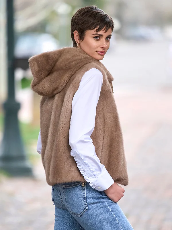 Relaxed Fit Sloane Reverisble Mink Fur Vest