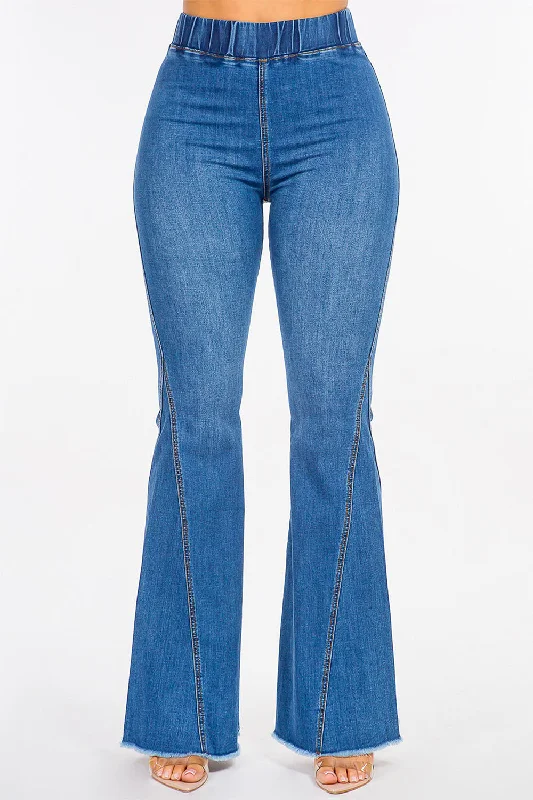 Relaxed Tops Women's High Rise Curvy Flare Jeans
