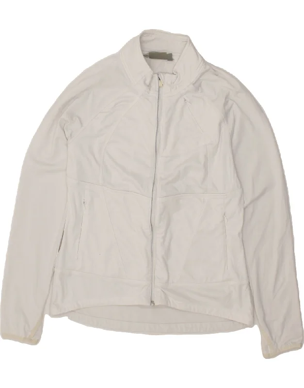 Stylish Ease ATHLETA Womens Tracksuit Top Jacket UK 14 Medium White Polyester