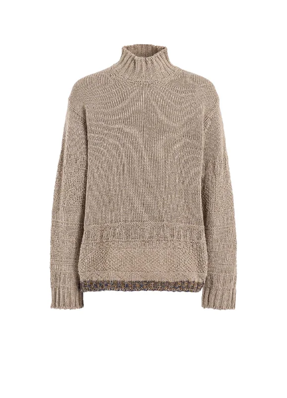 Breathable Style BULKY WOOL LYNX HIGH NECK KNIT