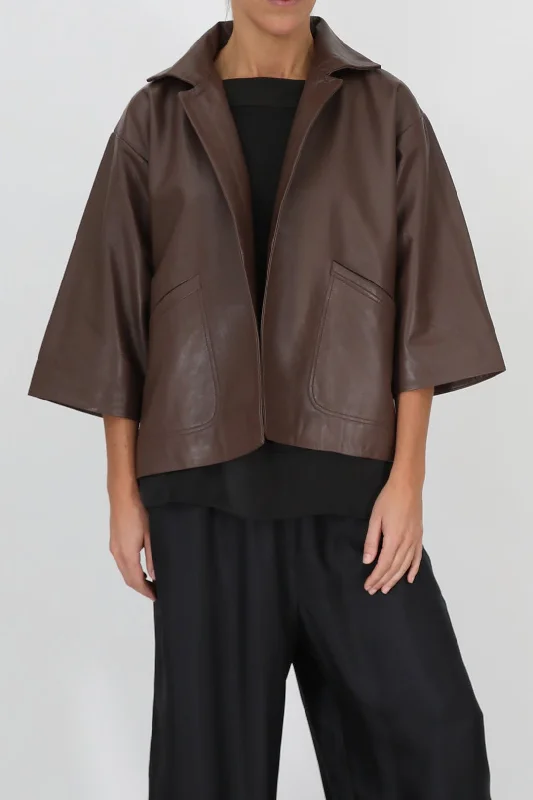 Timeless Style RIMINI LEATHER JACKET IN PECAN