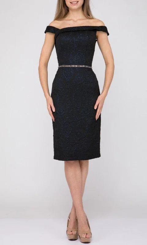 Comfy Dress Terani Couture - 2011C2476 Folded Off Shoulder Sheath Dress