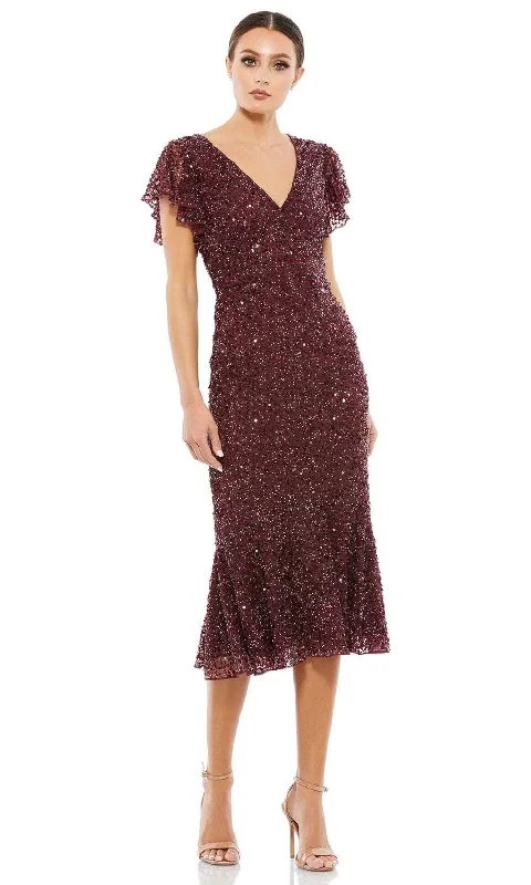 Comfortable Dresses Mac Duggal A10801 - Flutter Sleeve Sequin Dress