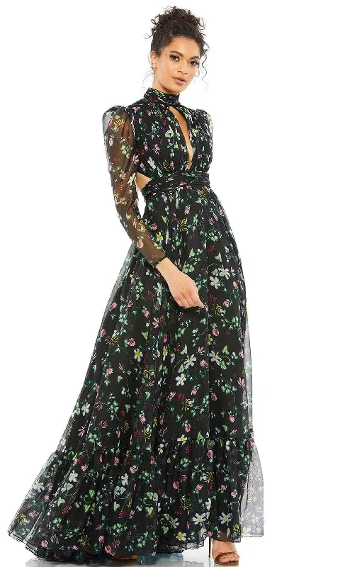 Cozy Apparel Mac Duggal Evening - 67942D High Neck Floral Evening Dress