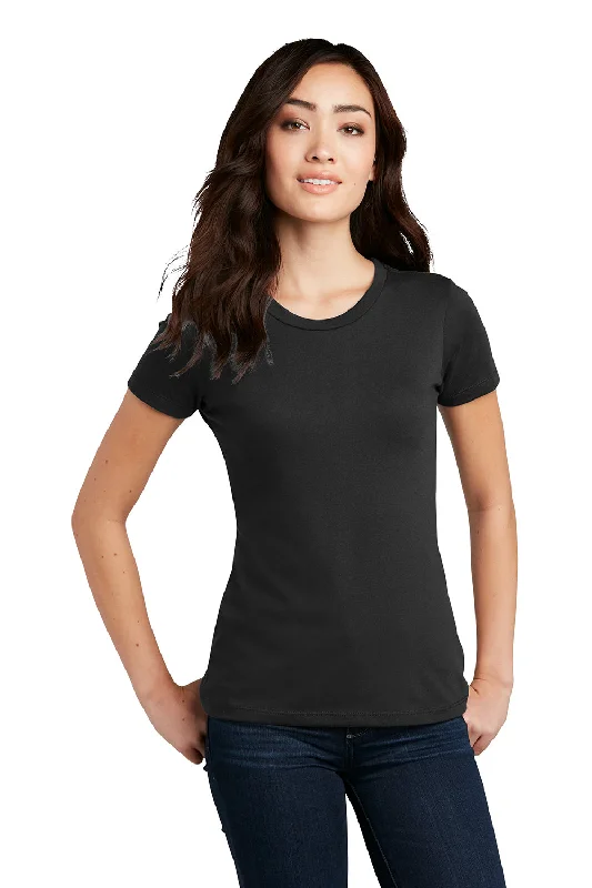 Versatile Casuals District Womens Perfect Blend Short Sleeve Crewneck T-Shirt - Black Versatile Casuals District Womens Perfect Blend Short Sleeve Crewneck T-Shirt - Black