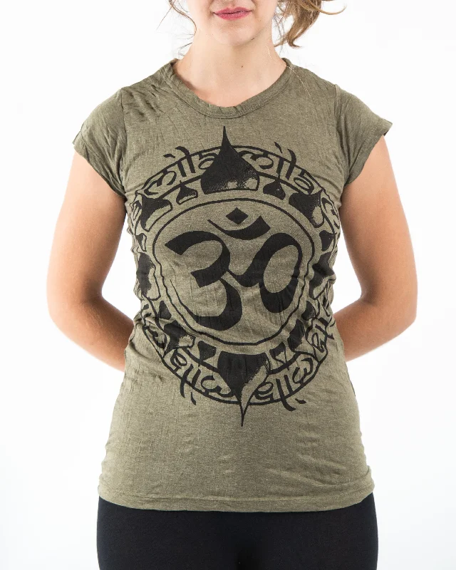 Sporty Comfort Womens Infinitee Om T-Shirt in Green