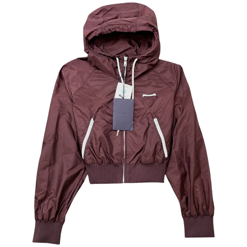 Layered Style Women's Re-Nylon Piuma Windbreaker Burgundy Size 44 / UK 12