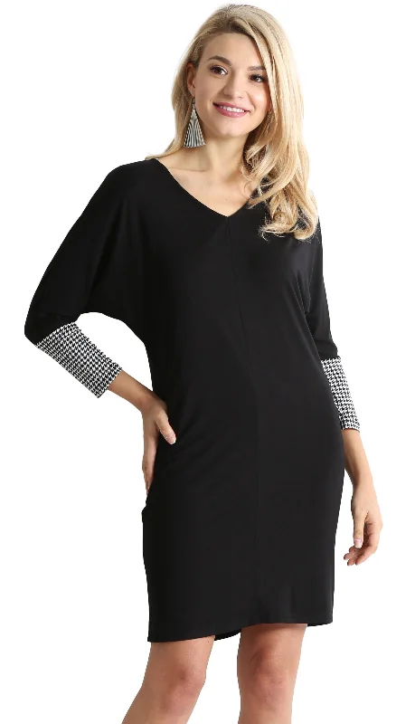 Comfy Chic Daringly Dolman Contrast Dress